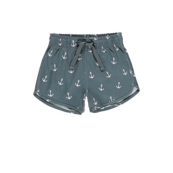 Rylee + Cru Swim Trunks in Anchor Print 6-12M - Picture 1 of 1